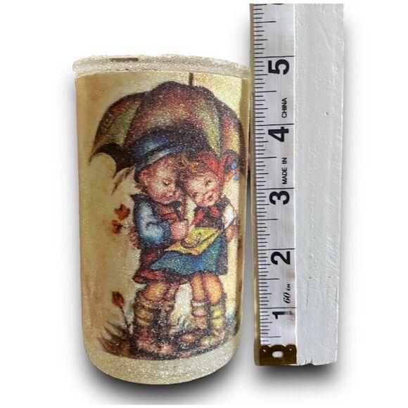 Hummel Sugar Frosted 5" Glass Candle Pillars - Picture 9 of 11